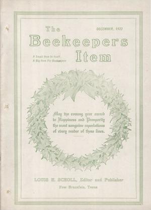 Primary view of object titled 'The Beekeeper's Item, Volume 6, Number 12, December 1922'.
