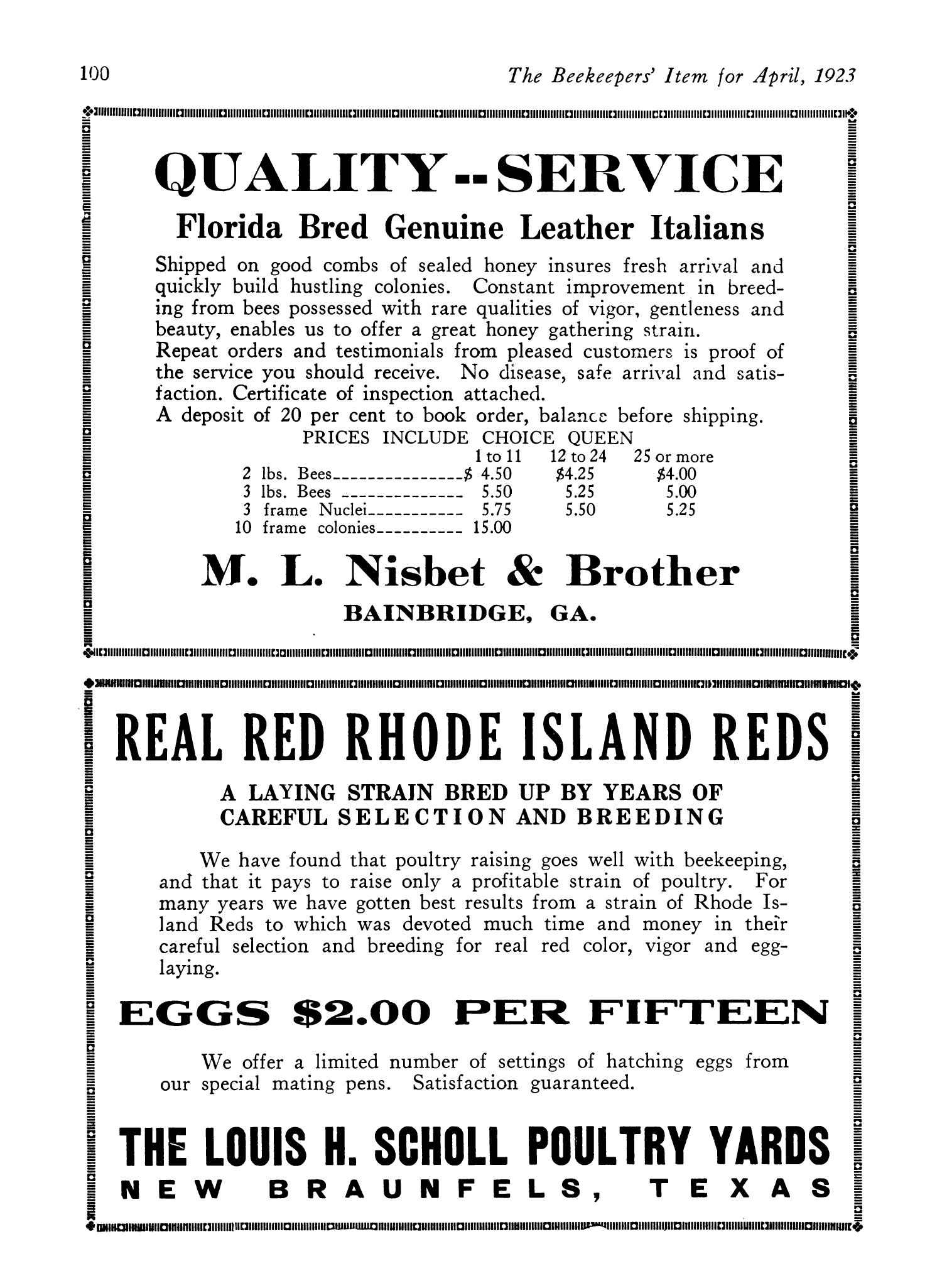 The Beekeeper's Item, Volume 7, Number 4, April 1923
                                                
                                                    100
                                                