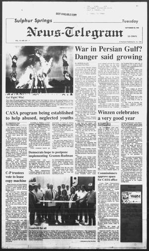 Sulphur Springs News-Telegram (Sulphur Springs, Tex.), Vol. 112, No. 227, Ed. 1 Tuesday, September 25, 1990
