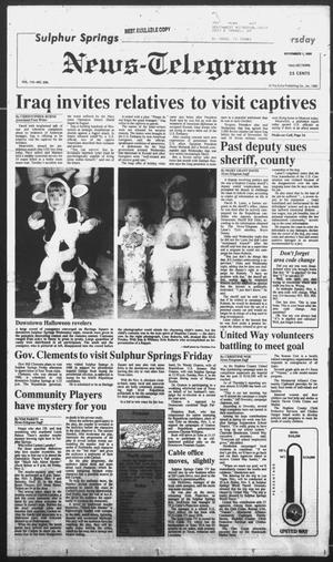 Primary view of object titled 'Sulphur Springs News-Telegram (Sulphur Springs, Tex.), Vol. 112, No. 259, Ed. 1 Thursday, November 1, 1990'.