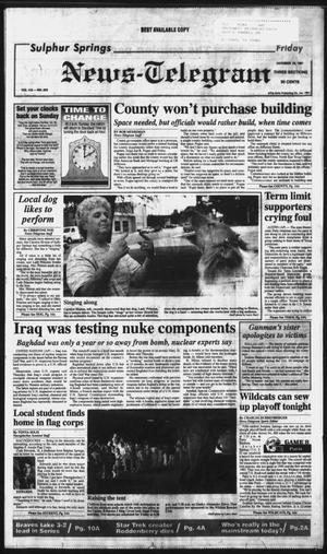 Sulphur Springs News-Telegram (Sulphur Springs, Tex.), Vol. 113, No. 253, Ed. 1 Friday, October 25, 1991