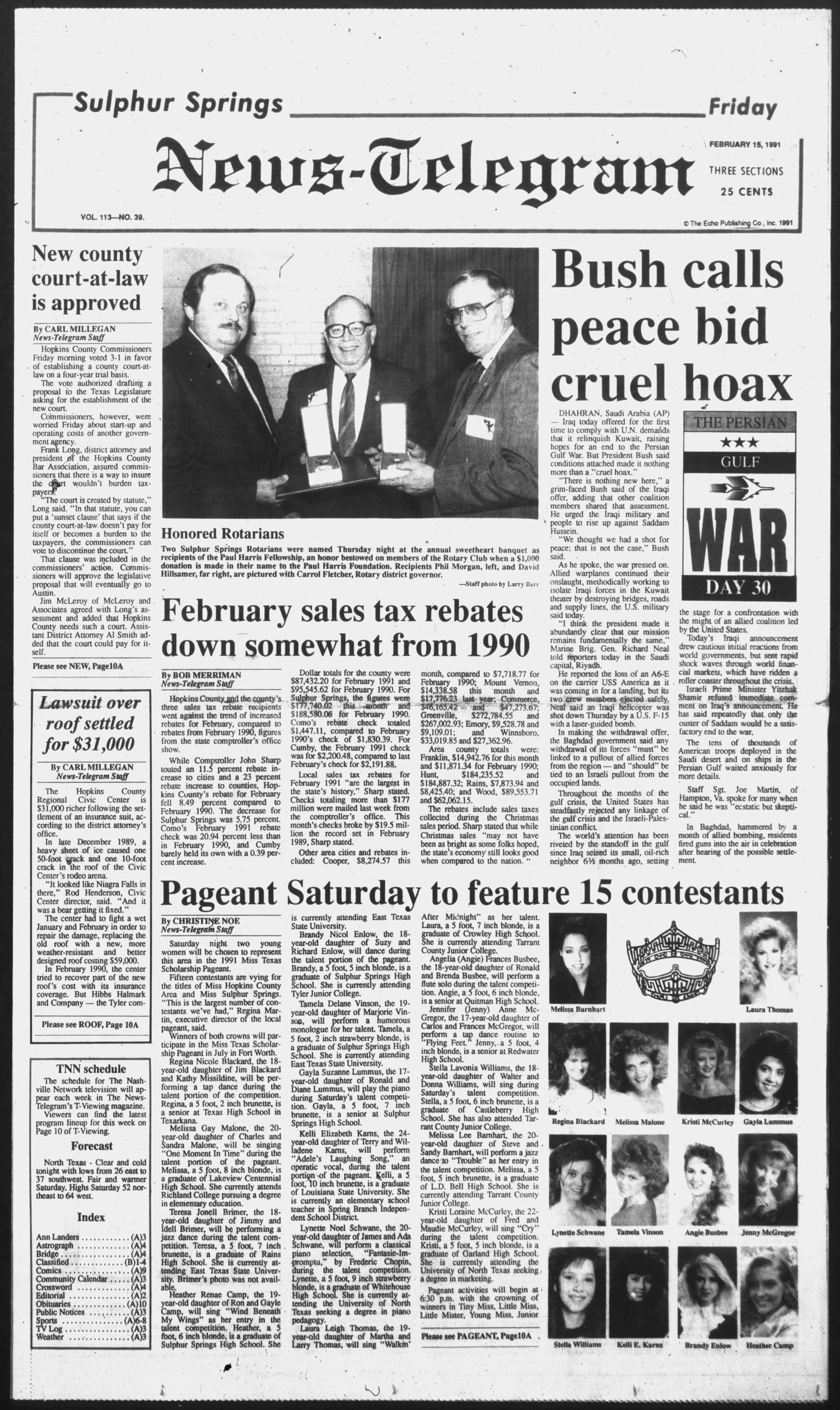 Sulphur Springs News-Telegram (Sulphur Springs, Tex.), Vol. 113, No. 238,  Ed. 1 Tuesday, October 8, 1991 - Page 8 of 14 - The Portal to Texas History