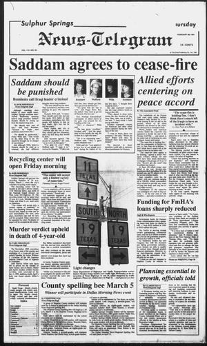 Primary view of object titled 'Sulphur Springs News-Telegram (Sulphur Springs, Tex.), Vol. 113, No. 50, Ed. 1 Thursday, February 28, 1991'.