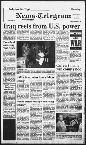 Sulphur Springs News-Telegram (Sulphur Springs, Tex.), Vol. 113, No. 47, Ed. 1 Monday, February 25, 1991