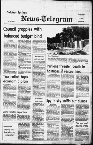 Sulphur Springs News-Telegram (Sulphur Springs, Tex.), Vol. 102, No. 203, Ed. 1 Tuesday, August 26, 1980
