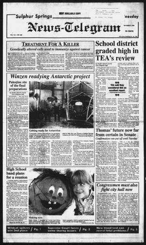 Primary view of object titled 'Sulphur Springs News-Telegram (Sulphur Springs, Tex.), Vol. 113, No. 239, Ed. 1 Wednesday, October 9, 1991'.