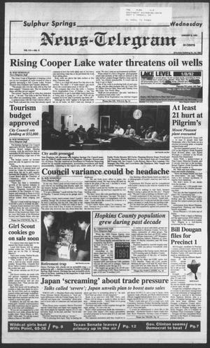 Primary view of object titled 'Sulphur Springs News-Telegram (Sulphur Springs, Tex.), Vol. 114, No. 6, Ed. 1 Wednesday, January 8, 1992'.