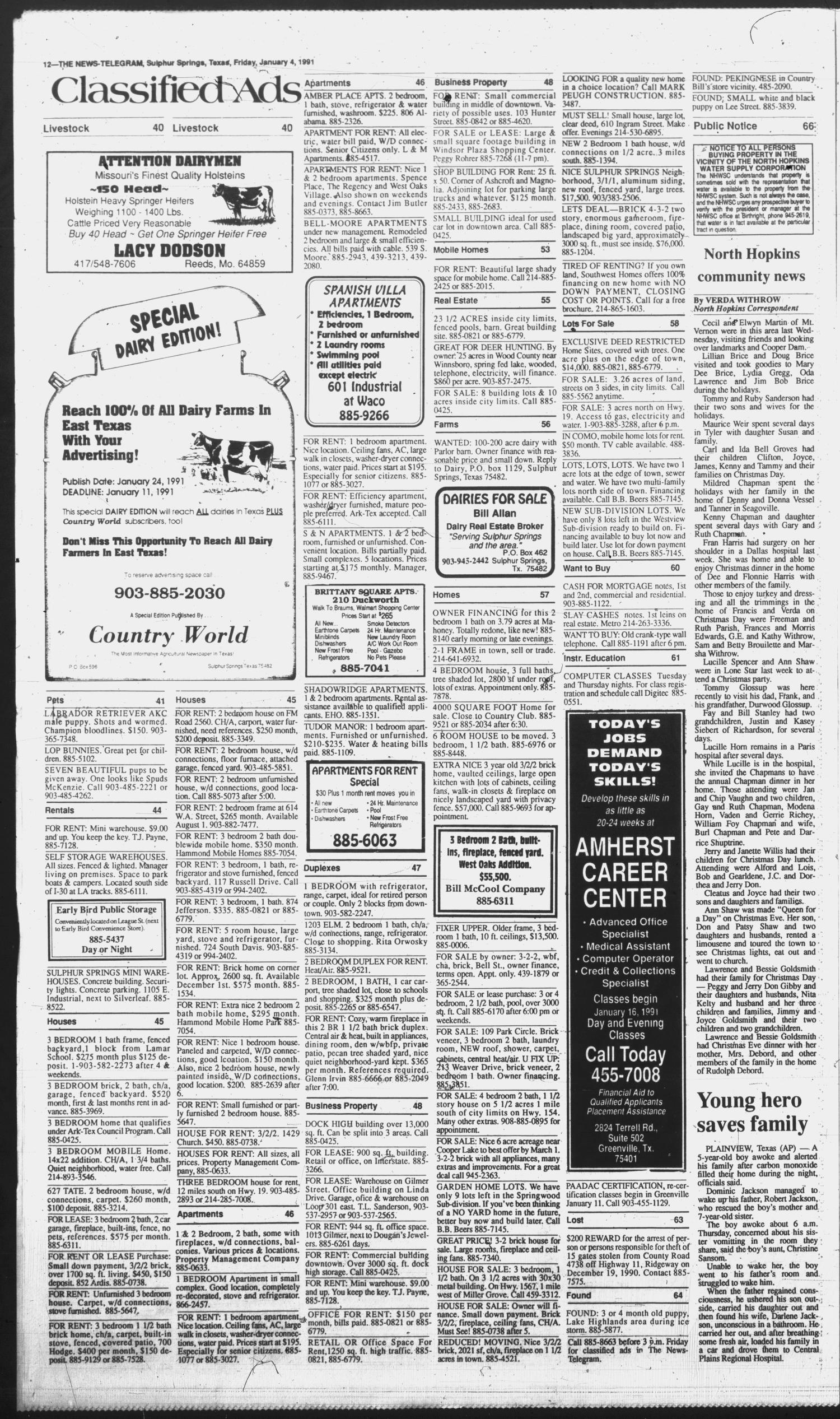 Sulphur Springs News-Telegram (Sulphur Springs, Tex.), Vol. 113, No. 238,  Ed. 1 Tuesday, October 8, 1991 - Page 8 of 14 - The Portal to Texas History