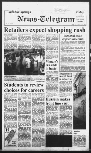 Primary view of object titled 'Sulphur Springs News-Telegram (Sulphur Springs, Tex.), Vol. 112, No. 277, Ed. 1 Friday, November 23, 1990'.