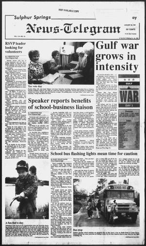 Primary view of Sulphur Springs News-Telegram (Sulphur Springs, Tex.), Vol. 113, No. 16, Ed. 1 Sunday, January 20, 1991