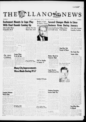The Llano News (Llano, Tex.), Vol. 69, No. 9, Ed. 1 Thursday, January 30, 1958