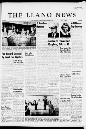 The Llano News (Llano, Tex.), Vol. 71, No. 43, Ed. 1 Thursday, September 22, 1960