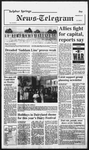 Primary view of object titled 'Sulphur Springs News-Telegram (Sulphur Springs, Tex.), Vol. 113, No. 48, Ed. 1 Tuesday, February 26, 1991'.