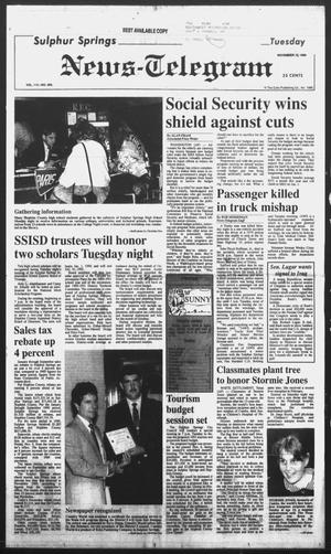 Sulphur Springs News-Telegram (Sulphur Springs, Tex.), Vol. 112, No. 269, Ed. 1 Tuesday, November 13, 1990