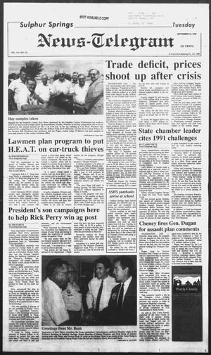 Sulphur Springs News-Telegram (Sulphur Springs, Tex.), Vol. 112, No. 221, Ed. 1 Tuesday, September 18, 1990