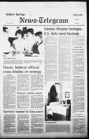 Primary view of object titled 'Sulphur Springs News-Telegram (Sulphur Springs, Tex.), Vol. 102, No. 85, Ed. 1 Wednesday, April 9, 1980'.