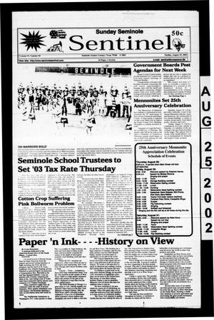 Seminole Sentinel (Seminole, Tex.), Vol. 95, No. 90, Ed. 1 Sunday, August 25, 2002