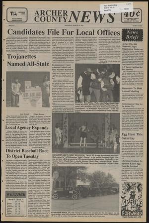 Primary view of object titled 'Archer County News (Archer City, Tex.), No. 13, Ed. 1 Thursday, March 31, 1994'.