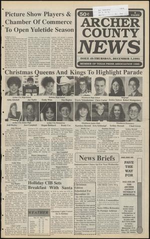 Primary view of object titled 'Archer County News (Archer City, Tex.), No. 49, Ed. 1 Thursday, December 7, 1995'.
