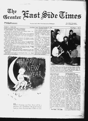 Primary view of object titled 'The Greater East Side Times (Fort Worth, Tex.), Vol. 5, No. 8, Ed. 1 Thursday, December 27, 1962'.