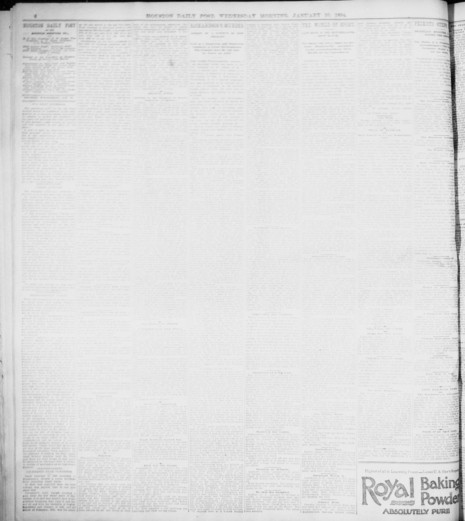 The Houston Daily Post (Houston, Tex.), Vol. NINTH YEAR, No. 279, Ed. 1, Wednesday, January 10, 1894
                                                
                                                    [Sequence #]: 4 of 8
                                                