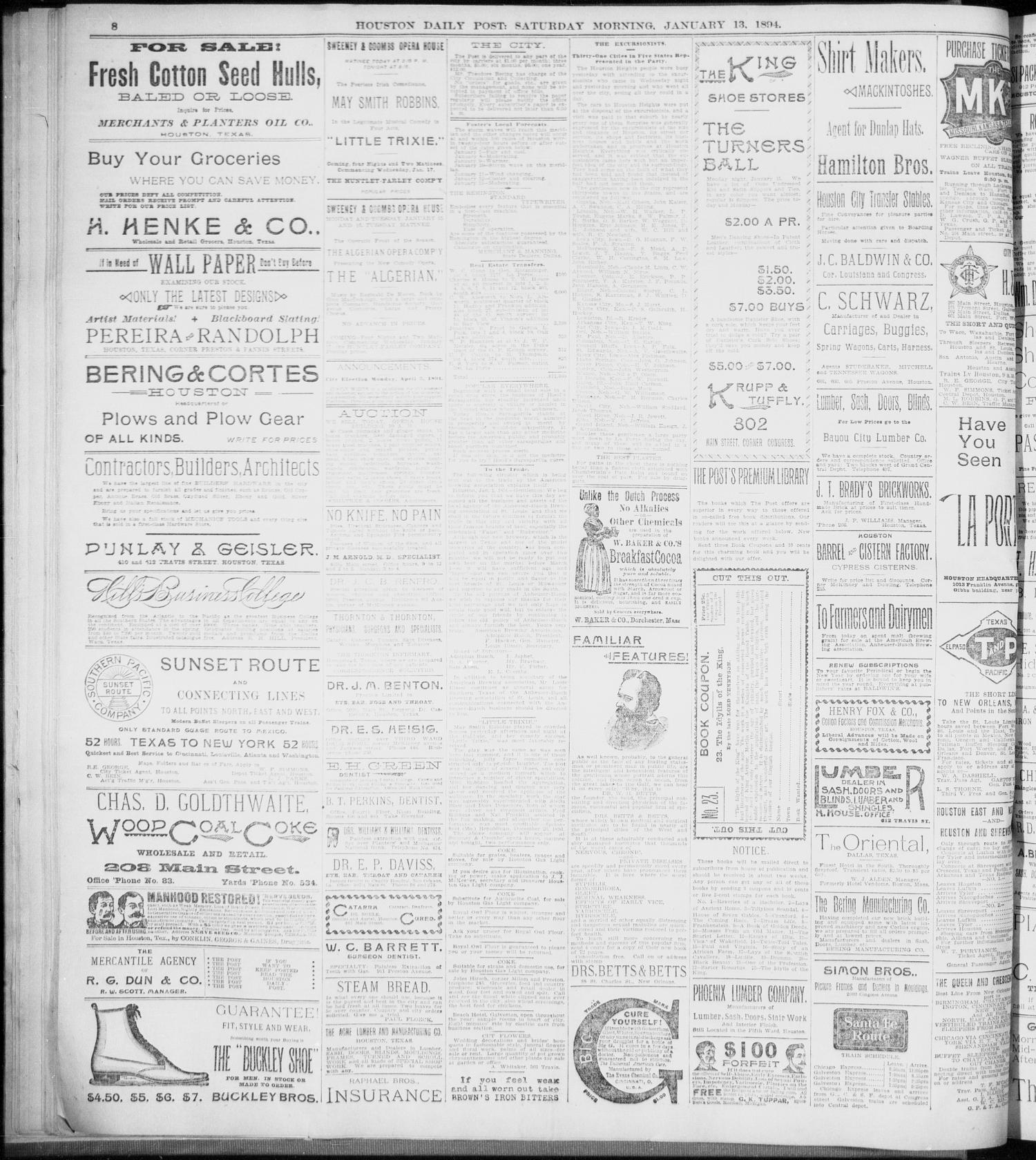 The Houston Daily Post (Houston, Tex.), Vol. NINTH YEAR, No. 282, Ed. 1, Saturday, January 13, 1894
                                                
                                                    [Sequence #]: 8 of 8
                                                