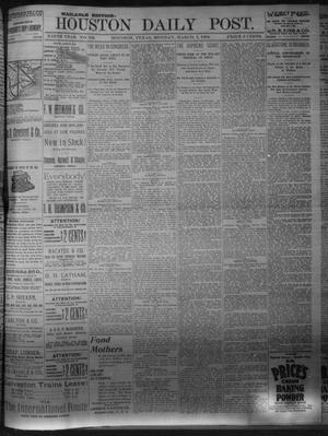 Primary view of object titled 'The Houston Daily Post (Houston, Tex.), Vol. NINTH YEAR, No. 333, Ed. 1, Monday, March 5, 1894'.