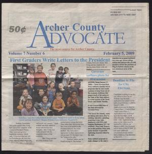 Primary view of object titled 'Archer County Advocate (Holliday, Tex.), Vol. 7, No. 6, Ed. 1 Thursday, February 5, 2009'.