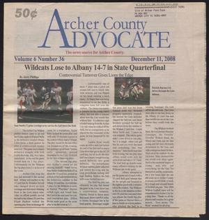 Primary view of object titled 'Archer County Advocate (Holliday, Tex.), Vol. 6, No. 36, Ed. 1 Thursday, December 11, 2008'.