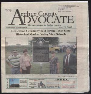 Archer County Advocate (Holliday, Tex.), Vol. 4, No. 63, Ed. 1 Thursday, June 21, 2007