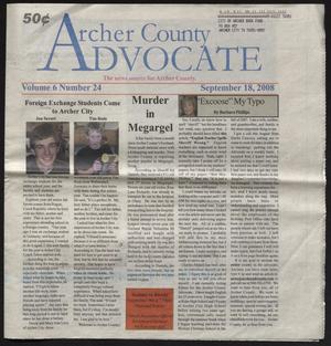 Primary view of object titled 'Archer County Advocate (Holliday, Tex.), Vol. 6, No. 24, Ed. 1 Thursday, September 18, 2008'.