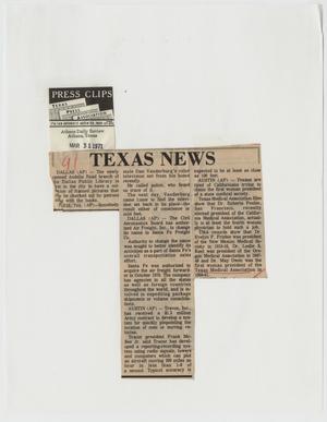[Newspaper Clipping: Texas News]