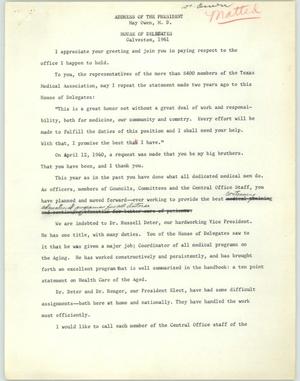 Primary view of object titled '[Speech: Address of the President]'.