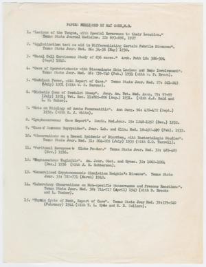 Papers Published By May Owen, M. D.