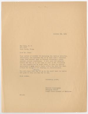 [Letter from Harriet Cunningham to Dr. May Owen, October 29, 1959]
