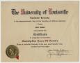 Thumbnail image of item number 1 in: '[Certificat from the University of Louisville]'.