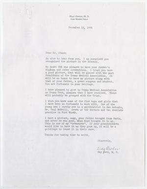 Primary view of object titled '[Letter from Dr. May Owen to Dr. Chase, December 15, 1976]'.