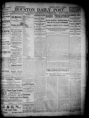 Primary view of object titled 'The Houston Daily Post (Houston, Tex.), Vol. XVTH YEAR, No. 236, Ed. 1, Sunday, November 26, 1899'.