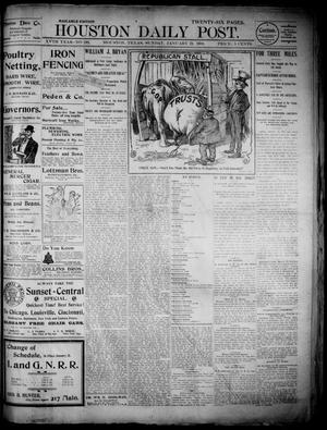 Primary view of object titled 'The Houston Daily Post (Houston, Tex.), Vol. XVth Year, No. 292, Ed. 1, Sunday, January 21, 1900'.