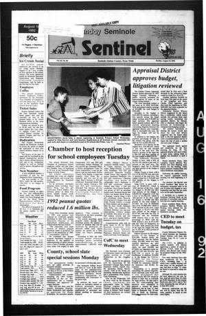 The Seminole Sentinel (Seminole, Tex.), Vol. 85, No. 84, Ed. 1 Sunday, August 16, 1992