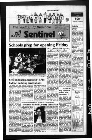 The Seminole Sentinel (Seminole, Tex.), Vol. 85, No. 85, Ed. 1 Wednesday, August 19, 1992