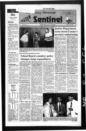Primary view of object titled 'The Seminole Sentinel (Seminole, Tex.), Vol. 85, No. 76, Ed. 1 Sunday, July 19, 1992'.