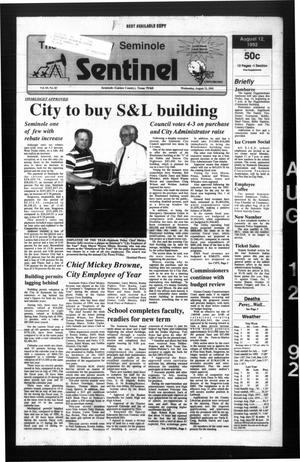 Primary view of object titled 'The Seminole Sentinel (Seminole, Tex.), Vol. 85, No. 83, Ed. 1 Wednesday, August 12, 1992'.