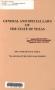 Pamphlet: General and Special Laws of The State of Texas, 2001 Comparative Tabl…