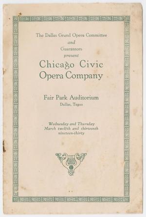 Primary view of object titled 'Chicago Civic Opera Company program, March 12 & 13, 1930'.