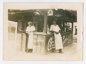Primary view of object titled '[Photograph of Concession Stand Vendors at Texas Fair]'.