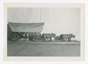 Primary view of object titled '[Photograph of Diorama with Covered Wagon Pulled By Oxen]'.