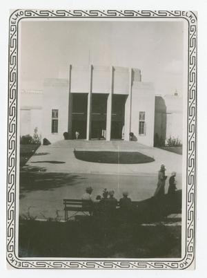 Primary view of object titled '[Photograph of Building Entrance at Texas Fair]'.