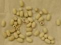 Physical Object: [Collection of 49 cream colored wooden beads]