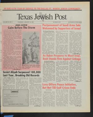 Primary view of object titled 'Texas Jewish Post (Fort Worth, Tex.), Vol. 45, No. 2, Ed. 1 Thursday, January 10, 1991'.